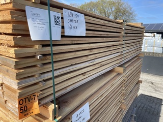 Ca. 161x Douglas Planken Fijnbezaagd, 18x150mm, lengte 300cm